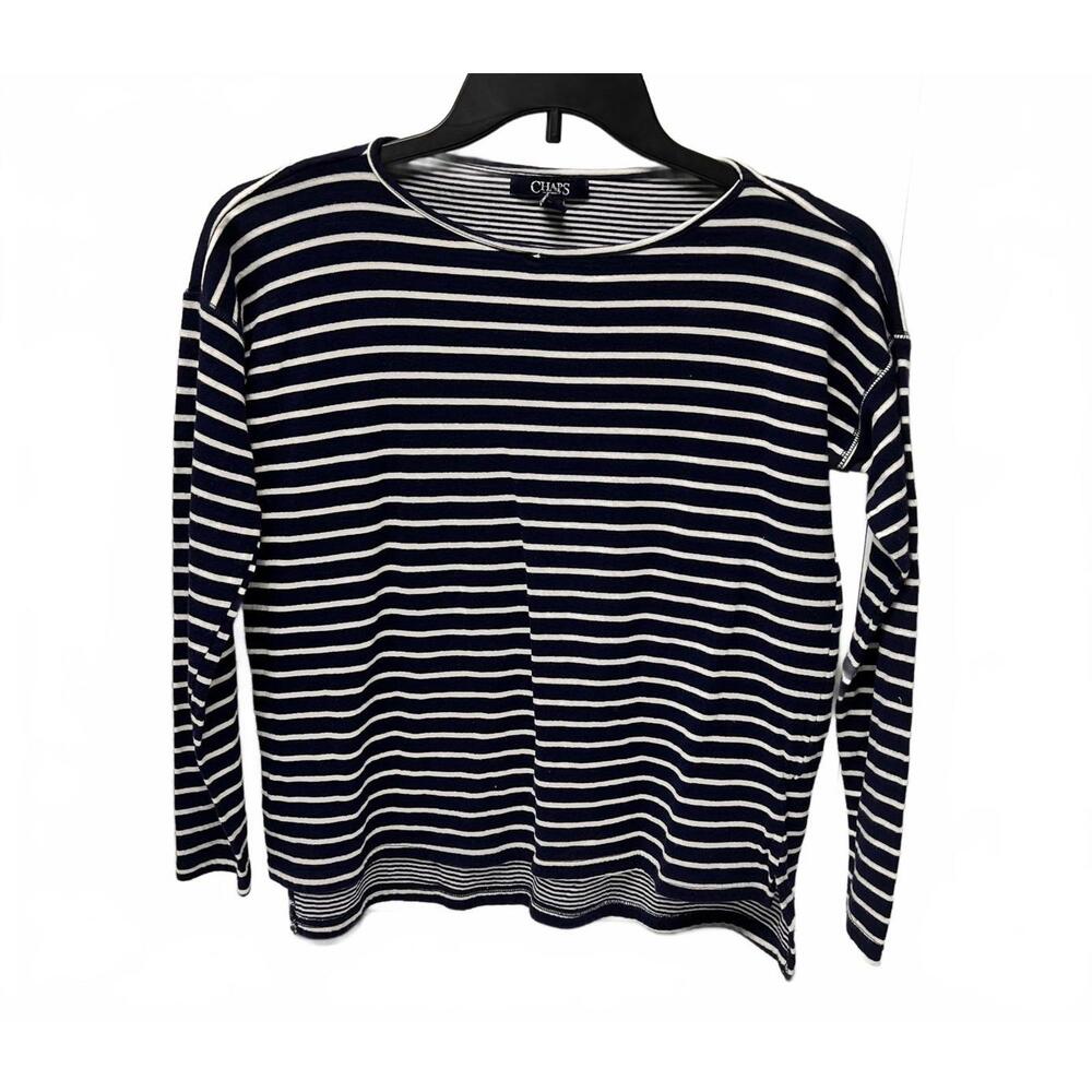 Womans Chaps Striped Long Sleeve Top - XL